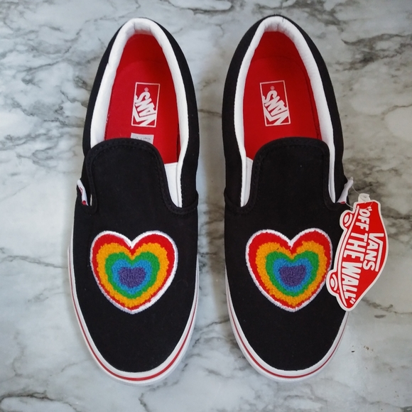 rainbow heart vans